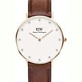 Daniel Wellington Daniel Wellington Classic St Mawes DW00100075  DW00100075 кварцевые женские часы  белый циферблат, браслет кожаный — вид спереди
