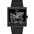 Swatch Swatch Square Bioceramic Standard SO34Z103  SO34Z103 кварцевые женские часы  черный циферблат, браслет биоматериал — вид спереди