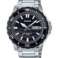 Casio Casio MTD-125D-1A1  MTD-125D-1A1 кварцевые мужские часы  черный циферблат, браслет нержавеющая сталь — вид спереди