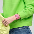 Swatch Swatch Square Bioceramic Standard SO34P700 кварцевые женские часы часы, крупный план розовый циферблат