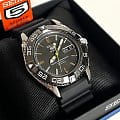 Seiko Seiko 5 Regular SNZB23J2 механические мужские часы часы, крупный план черный циферблат