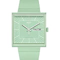 Swatch Swatch Square Bioceramic Standard SO34G701  SO34G701 кварцевые женские часы  зеленый циферблат, браслет биоматериал — вид спереди